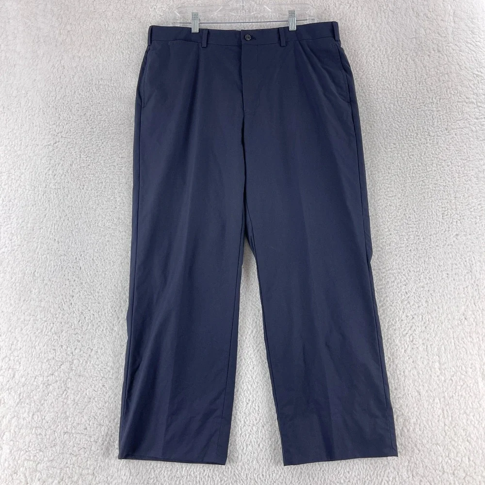 Brooks Brothers Dress Pants Mens Size‎ 37 Solid Blue Pleated 100% Supima Cotton